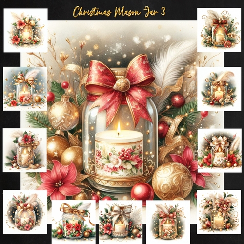 Christmas Mason Jar Candle 3