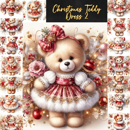 Christmas teddy Dress 2