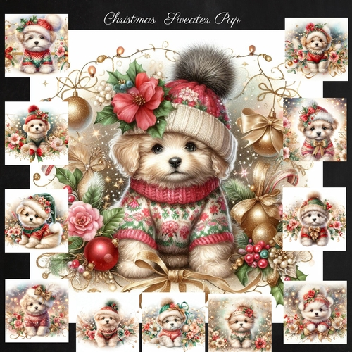  Christmas  Sweater Pup 