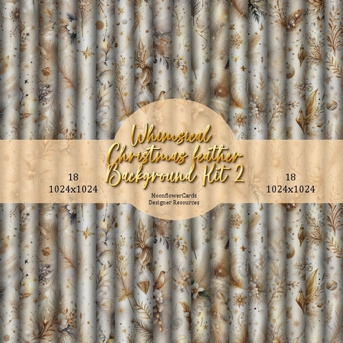 Whimsical Christmas Feather  Background Kit  2