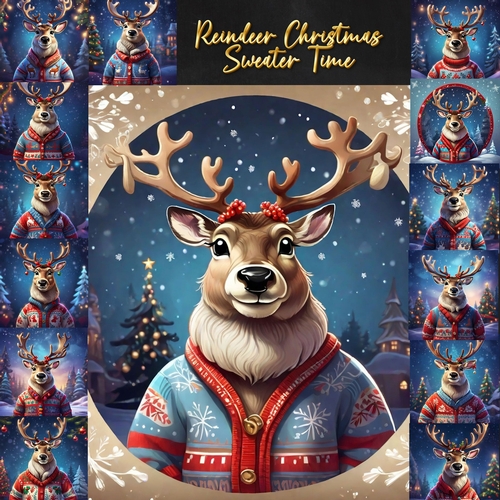 Reindeer Christmas Sweater Time