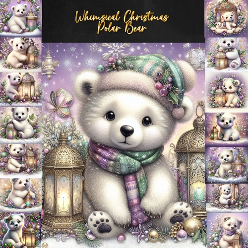 Whimsical Christmas Polar Bear