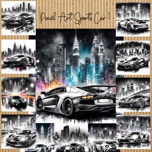  Pencil Art  Sports car 1