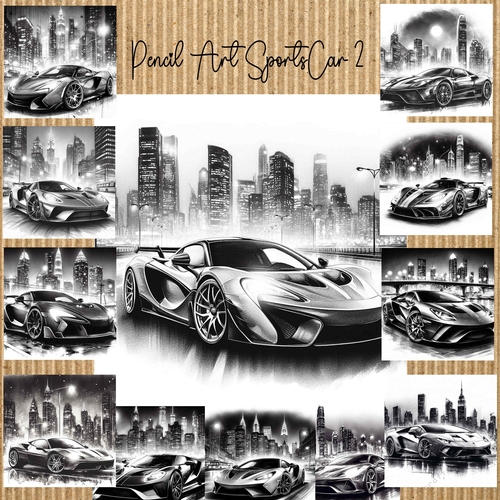  Pencil Art  Sports car 2