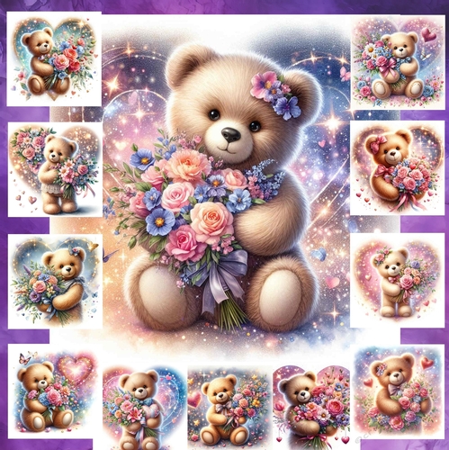 Teddy Bear Flowers For You 2