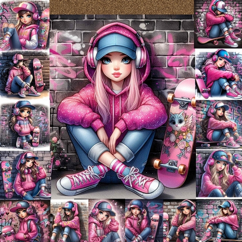  Teen Girl Skate Boader