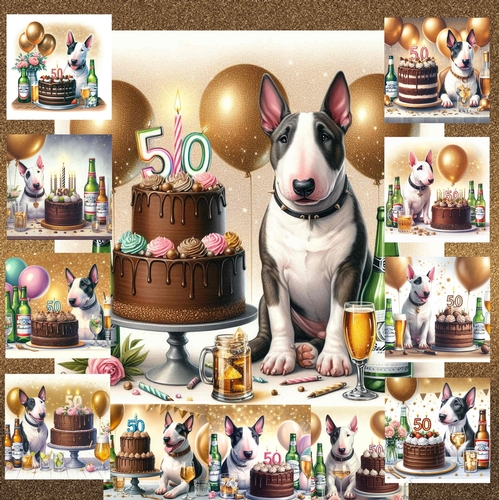50th Birthday Bull terrier 