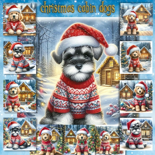 Christmas Cabin Dogs 2