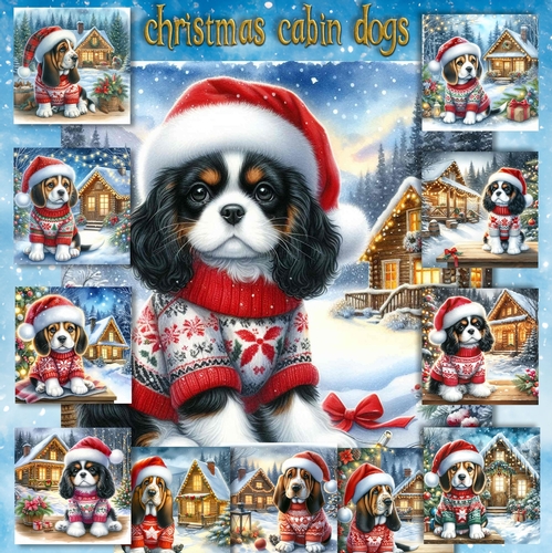 Christmas Cabin Dogs 3
