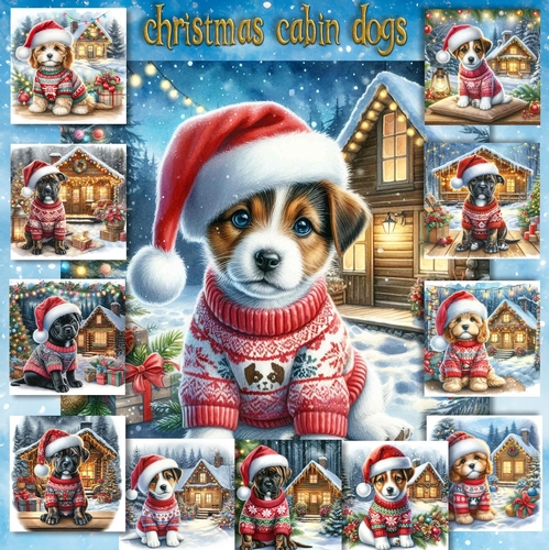 Christmas Cabin Dogs 5