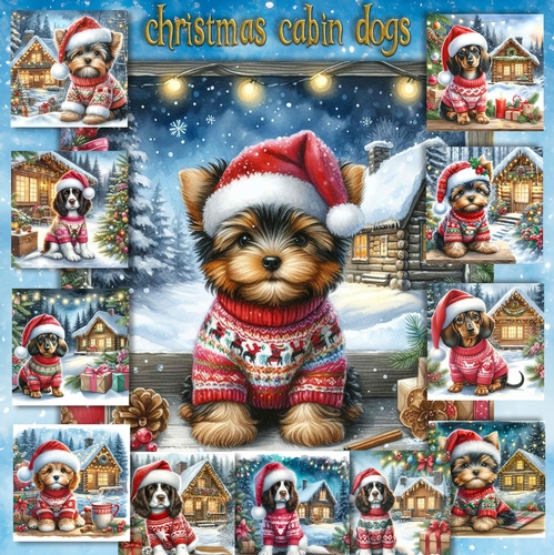 Christmas Cabin Dogs 6