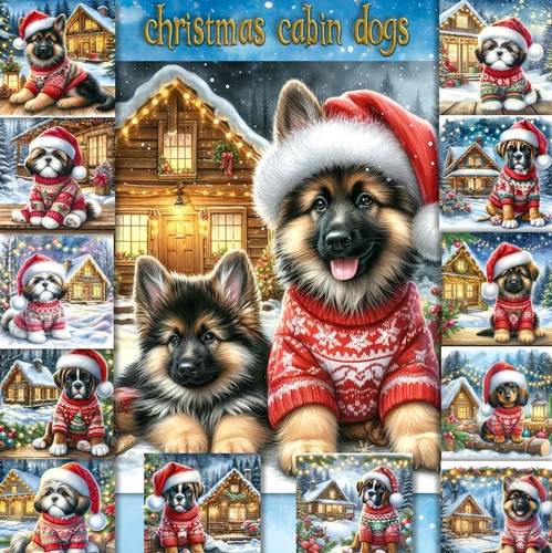 Christmas Cabin Dogs 7