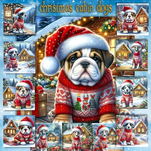 Christmas Cabin Dogs 9