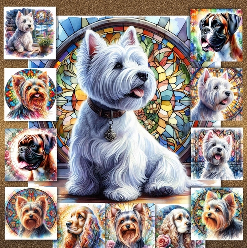 Beautiful Stained Glass Dogs 5
