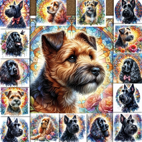 Beautiful Stained Glass Dogs 6