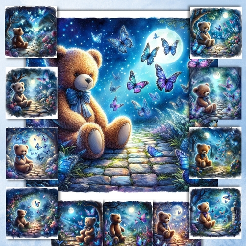 Twlight Butterfly Garden Bear