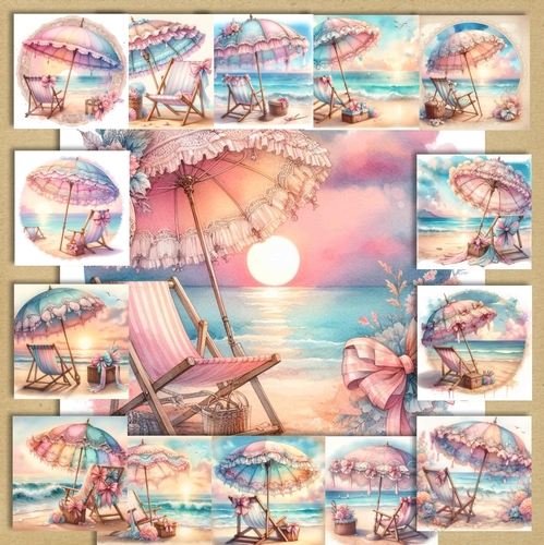 Pastel Beach Parasols 