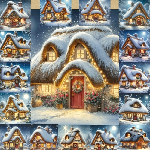 Whimsical Thatched Christmas Cottage 1