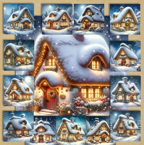 Whimsical Thatched Christmas Cottage 2