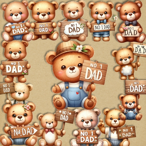 No 1 Dad Teddy Bear 