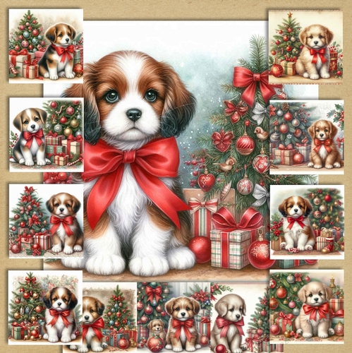 Vintage Christmas Puppy