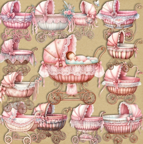 Baby Girl Bassinet Clipart