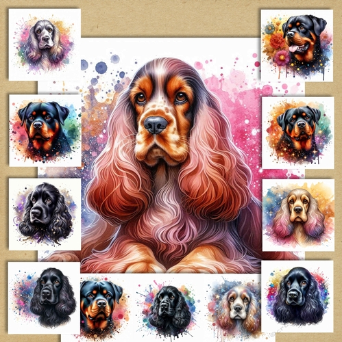 Paint Spash Dog Portraits 2
