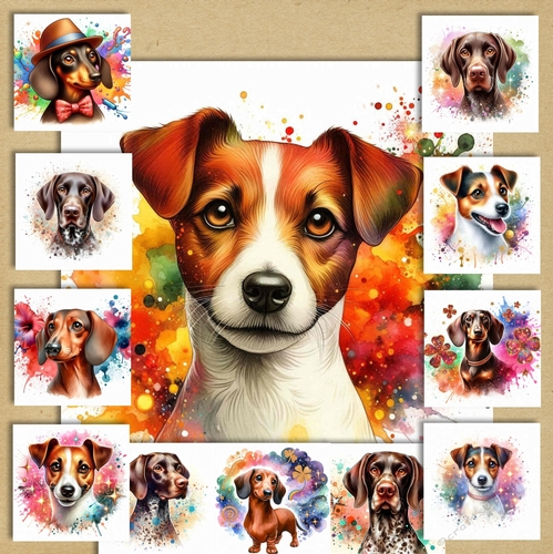 Paint Spash Dog Portraits 12