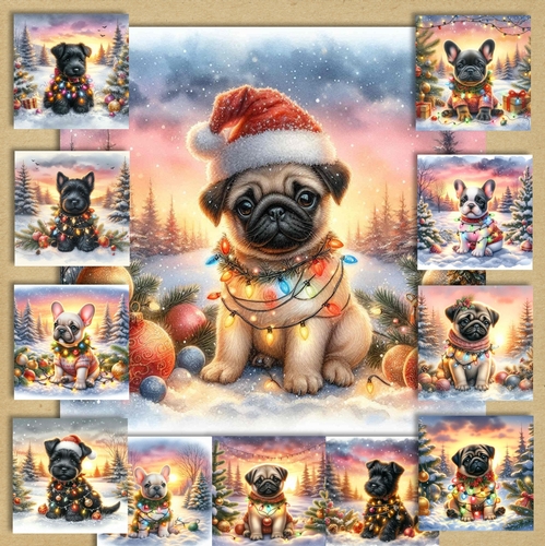 Twinkle Lights Christmas Pups 5