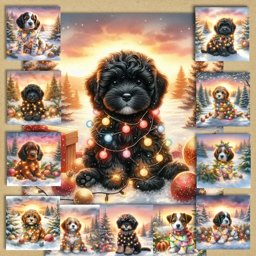 Twinkle Lights Christmas Pups 11