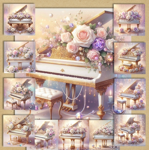 Beautiful Floral Piano 