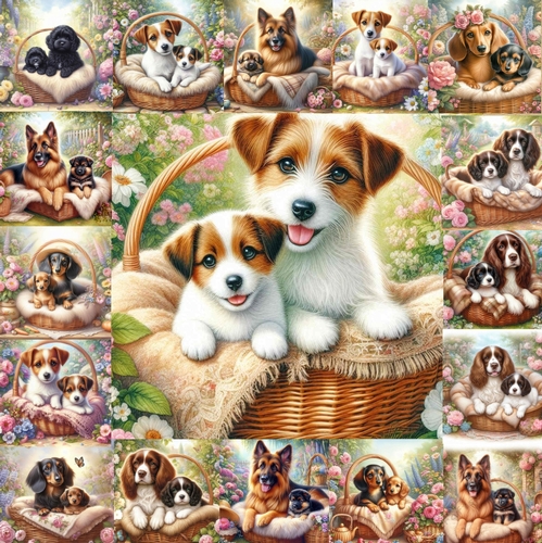 Charming Dog And Pups 12