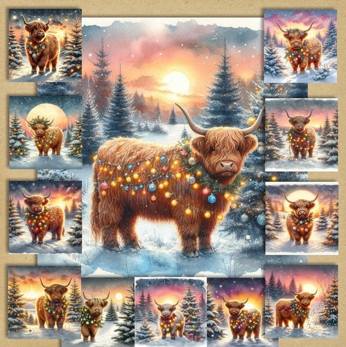 Christmas Highland Cow 