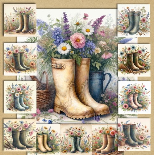 Floral Wellybobs