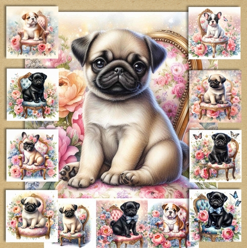 Whimsical Floral Chair Pups 5