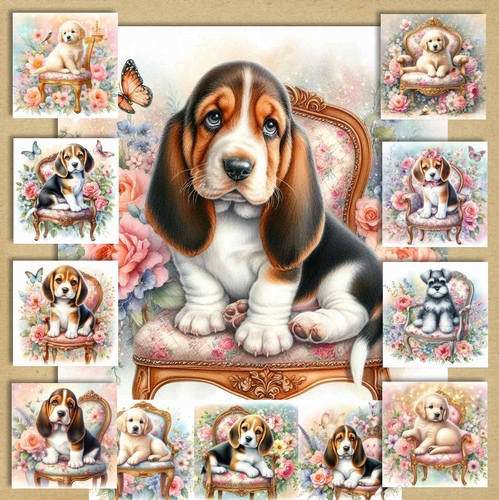Whimsical Floral Chair Pups 9