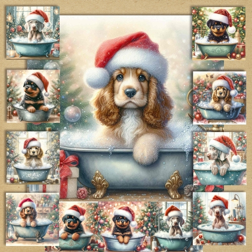 Christmas Tub Pups 1