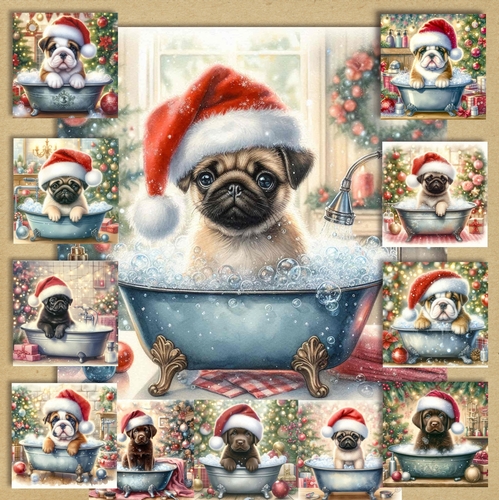 Christmas Tub Pups 4