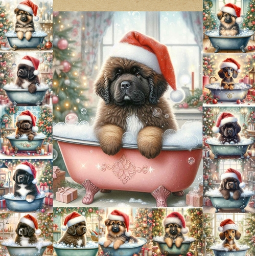Christmas Tub Pups 12