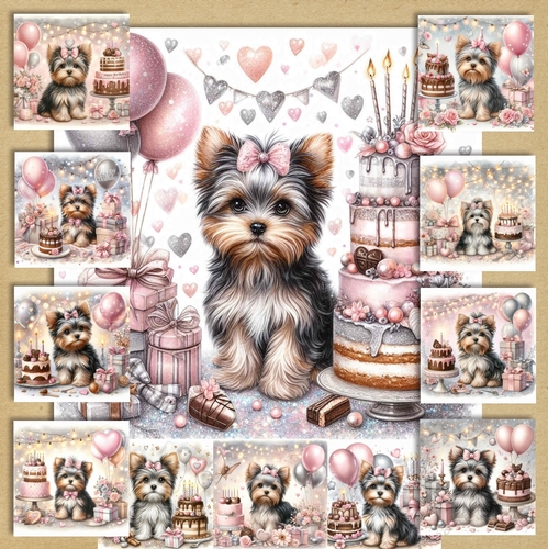 Yorkie Pup Birthday Wishes