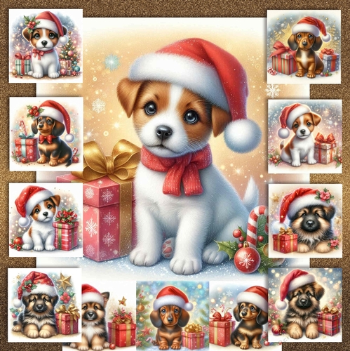 Santa Hat Pups 1