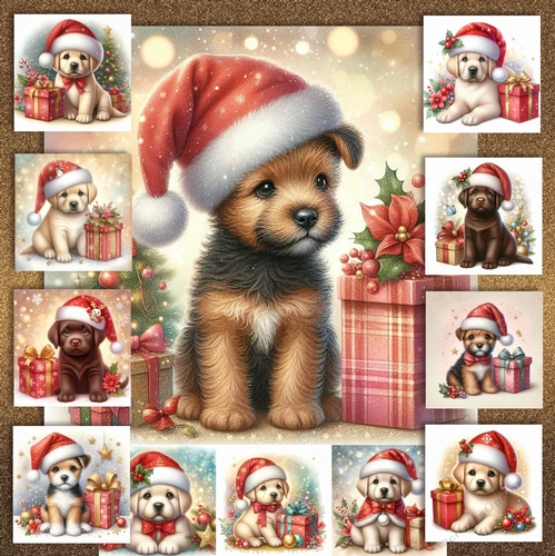 Santa Hat Pups 5