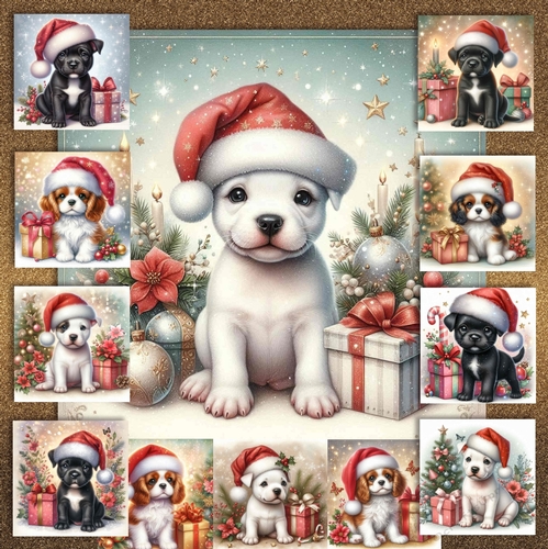 Santa Hat Pups 11