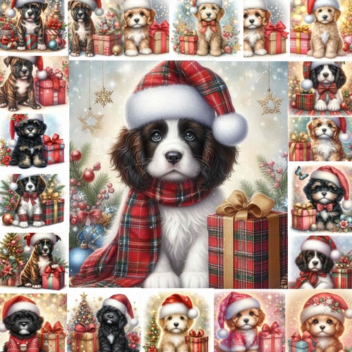Santa Hat Pups 12