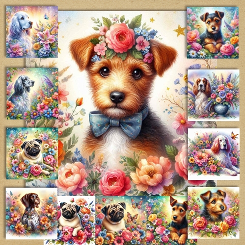 Vibrant Flower Dogs 2