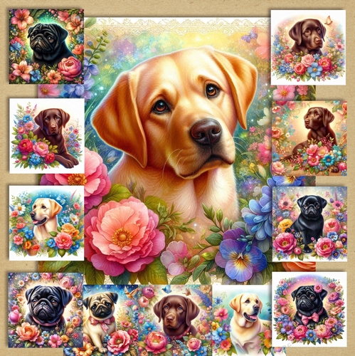 Vibrant Flower Dogs 3