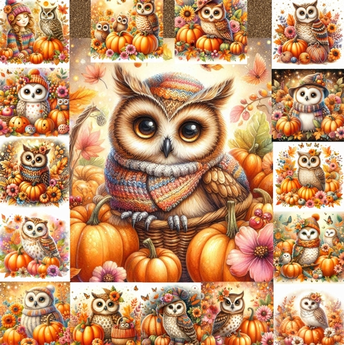 Pumpkin Fall Owls