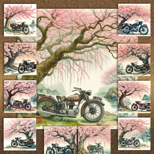 Vintage Blossom Motorbike