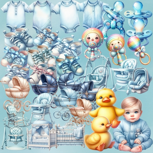 Big Bundle Baby Boy Clipart 1