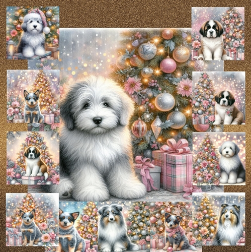 Pastel Christmas Pups 1